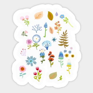 flowers minimalism primitive summer multicolor Sticker